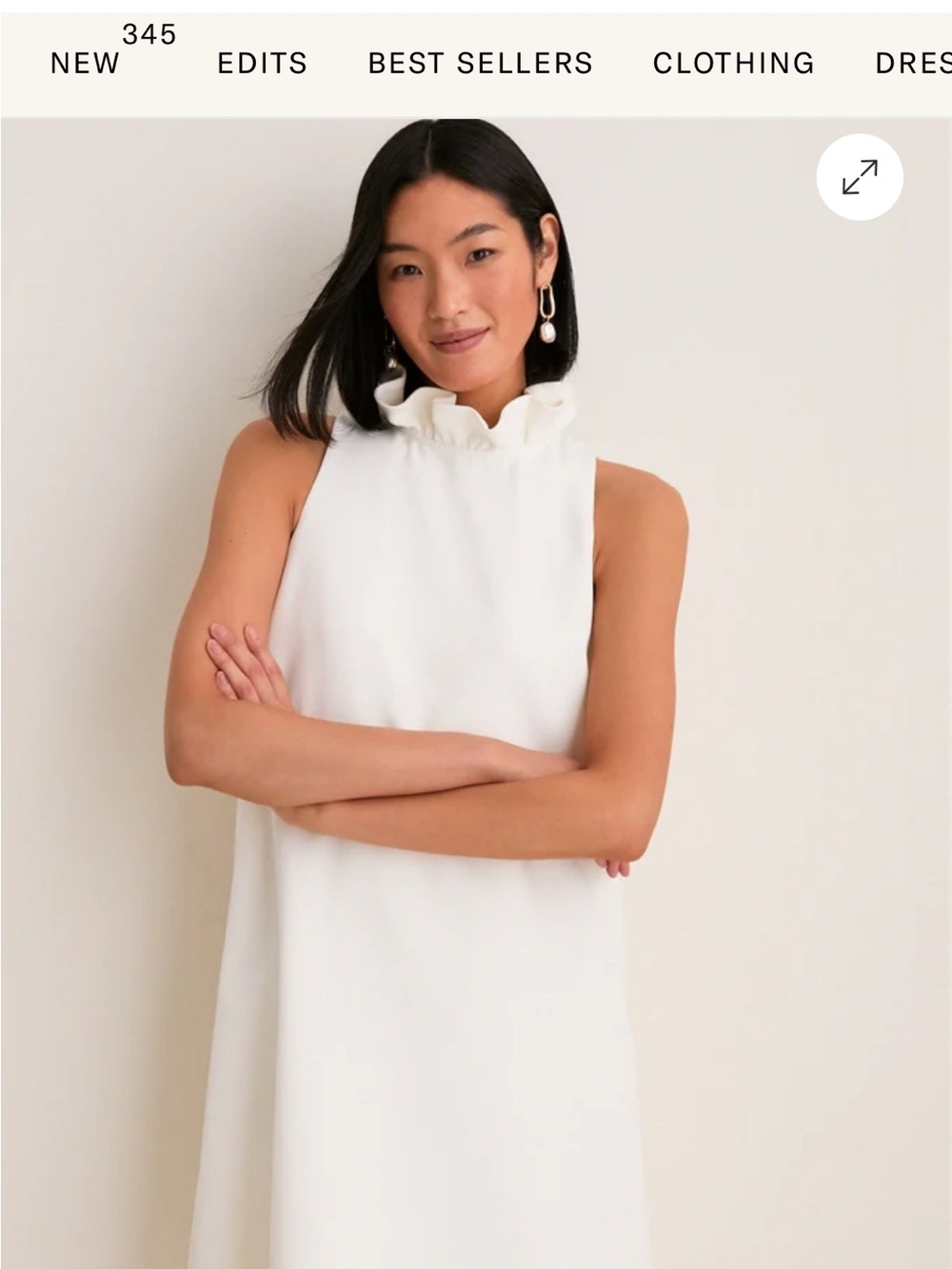 Tuckernuck White Blythe Ruffle-Neck Mini Dress